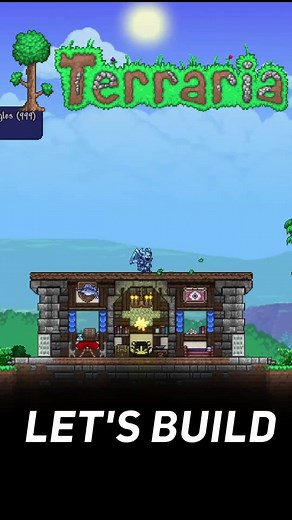 60s TERRARIA BUILD TUTORIAL: MOST BASIC ROOF #fyp #roofing #foryou #gaming #gamer #terraria #stitch #viral #speedbuild #youtube #game #trend #tutorial