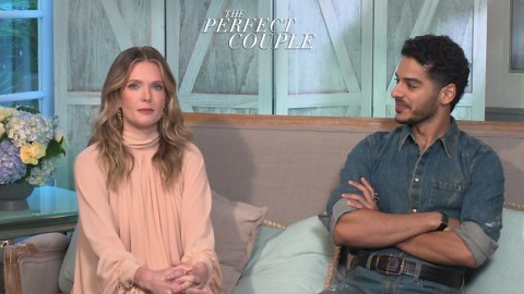 'The Perfect Couple's Meghann Fahy & Ishaan Khatter Had To Be "Arm-Twisted" Into Filming That Bonkers Opening Credits Dance