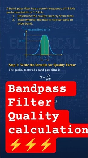 How to determine Quality factor of Bandpass filter with 18 kHz centre frequency & 1.5 kHz Bandwidth