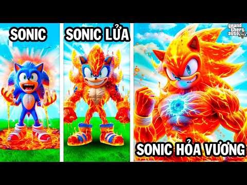 GTA 5 - Sonic Hỏa Vương tu luyện đá nguyên tố thành siêu năng lực lửa cực ngầu | GHTG