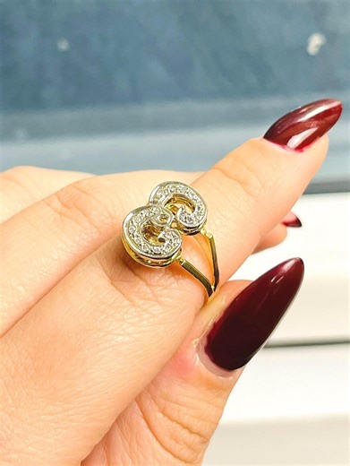 Vintage Retro 14k Gold Letter “E” Initial Ring Set With Diamonds - Etsy UK