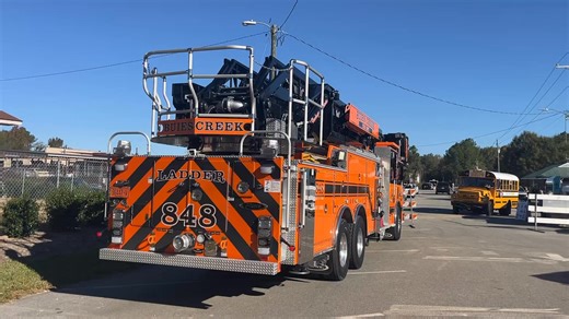 Come see our volunteers at the Harnett County Partnership for Children Touch a Truck event at Lillington Park until 1:00 pm. We have Ladder 8 on display for all to see. #welcometothecreek | Buies Creek Fire Department