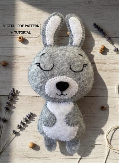 Felt Bunny Sewing Pattern PDF, Stuffed Rabbit Tutorial, DIY Toy for Beginners, Digital Download - Etsy Canada