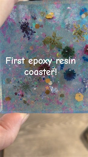 My first epoxy resin coaster! #epoxy #epoxyresin #coaster #resincrafts