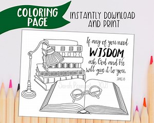 God Will Give You Wisdom Coloring Page: Christian Coloring Art (printable PDF) - Etsy