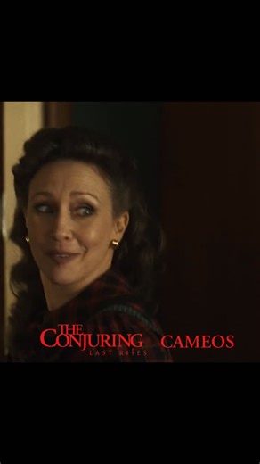 The Conjuring Central on Instagram: "Follow @theconjuringcentral for more exclusive Conjuring insights! Did you notice the subtle cameo of real-life Judy and Tony Spera in The Conjuring: Last Rites? During Ed’s birthday celebration scene, Ed and Lorraine Warren’s daughter and her husband appear among the guests — a beautiful nod to the real family behind the legacy. Vera Farmiga (as Lorraine) greets them with a warm handshake and lovingly calls out to Hannah, the hen. In reality, Lorraine truly 