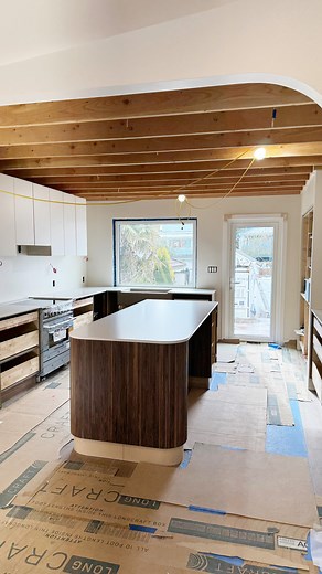 Todd Talbot on Instagram: "BIG morning!! Seamless install of our Silestone countertops by the meticulous craftspeople @persajcountertops We chose ‘Lime Delight’ in partnership with @cosentinocanada and they are an absolute delight 😉 This is just the beginning… #cosentino #persajcountertops #adventuresinrealestate #talbotbuilds @rabeccatalbot"