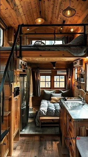 Stunning Tiny Cabin Interior Tour | Cozy Wood Design Inspiration #TinyHouse #CabinTour #tinyhouse