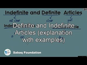 Definite and Indefinite Articles (explanation with examples), English Lecture | Sabaq.pk