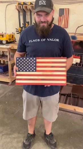 On today’s episode of #buildaflag with us, Jason is crafting one of our favorites - The Liberty Flag. Where would you hang this flag if it were yours? | Flags of Valor