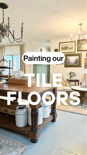 Jamie | Traditional Cottage Decor & DIY on Instagram: "Thinking of painting your tile floors? Here’s why—and exactly how—to do it right: 1. Why paint your tile floors? Low cost: Skip the expensive tile replacement. No demolition: Avoid the dust, mess, and chaos. Instant transformation: Get a whole new look without gutting your space. Live your dream now: Don’t wait for a perfect home someday—make your current space feel like the dream today. 2. Prep is everything. Before you even think about ope