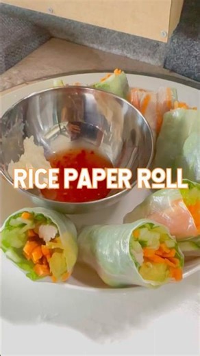 We’ve been eating too much recently, so I made healthy rice paper roll! Yum! #cooking #camping #food