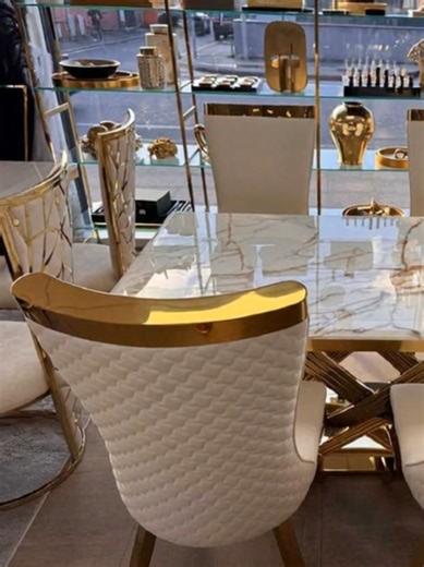 Luxury Marble Dining Table Set | UK 🇬🇧 Upgrade your dining space with a premium marble dining table & luxury chairs ✨ Modern design, strong build, perfect for UK homes. Available Sizes: 1m Square: 100cm length × 74cm height × 100cm width 1.3m Round: 130cm diameter × 74cm height 1.4m: 140cm length × 74cm height × 80cm width 1.5m: 150cm length × 74cm height × 90cm width 1.6m: 160cm length × 74cm height × 90cm width 1.8m: 180cm length × 74cm height × 90cm width Full weight with marble: 140.3kg 2m