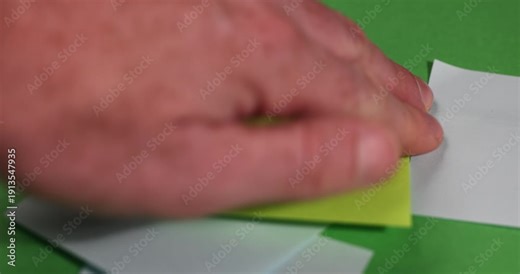 green paper for notes on green paper, stationery made of thin paper with glue on one side for ease of use and gluing