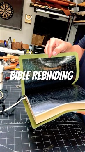 Bible Rebinding - Bible restoration — Leather Bible #leathcraft #christian #bible #bibleverse #asmr