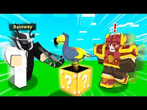 Using LUCKY BLOCKS until I get a BAD item in Roblox Bedwars...