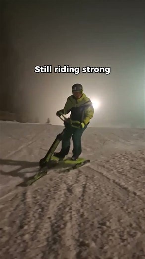 Skki Trikke after dark. Still riding strong SkkiTrikke #NightRide #SkiLife #Ski #Esqui