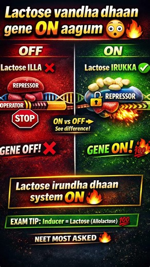 “Lactose illa na Gene OFF 😱 | Lac Operon in 20 sec 🔥”