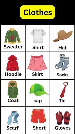 Les vêtements en anglais avec images 🇬🇧 | Anglais débutant