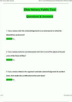 Ohio Notary Public Test 2025 Questions and Verified Answers 100 Guarantee Pass 2025 2026652
