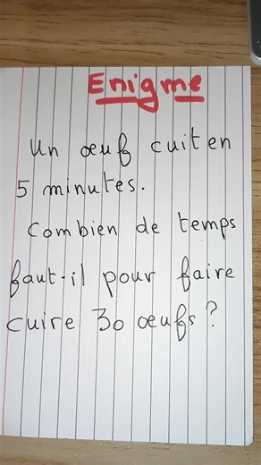 Devinette du jour : Temps de cuisson des œufs