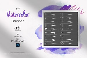 18 watercolor brushes for Photoshop | free download - Martina Palazzese