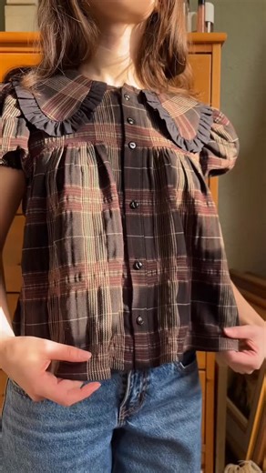 Sunday School Patterns on Instagram: "Used thrifted fabric and my Blythe babydoll sewing pattern to make this! So excited to wear this during the holiday season 🎄🧸☕️ gonna be layering to the max with my cozy knits too 💗 The pattern can be found on my website SundaySchoolPatterns.com 💌 #sewingpattern #sewinginspiration #diy #design #beginnersewing #outfitinspo #fashion #summerfashion #diy #craft #winterfashion #holidaywear"