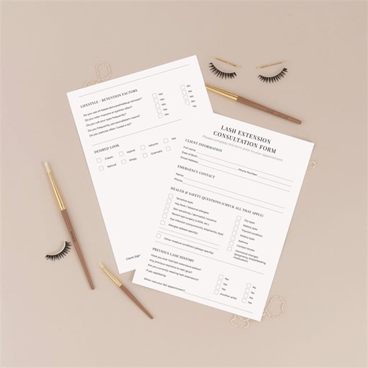 Lash Extension Consultation Form | Client Intake Template (canva Editable, US Letter/a4) (digital Download) - Etsy
