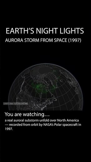 Auroral Substorm Seen from Space — Polar Satellite Captures Earth’s Dancing Green Lights (1997 NASA)