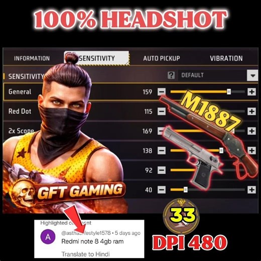 😱No Recoil + Auto Headshot 💀 Redmi Note 8 4GB Sensitivity Trick!” Best Hadeshot sensitivity settings
