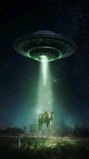 Cow UFO abduction caught on camera 👽