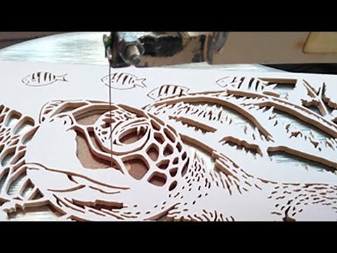 Scroll saw project "Sea Turtle" - Sawing process and final result
