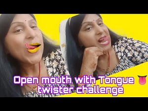 Zoom camera on open mouth with Tongue 👅 twister challenge.