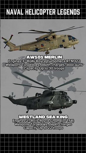 Merlin AW101 vs Sea King – Naval Helicopter Legends! #shorts #comparison