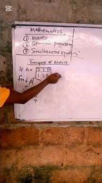 Sweet and easy way to solve math.(Transpose of matrix)