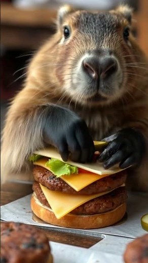 Capybara Cooking a Burger – The Ultimate Furry Chef Experience!