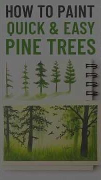 How to Paint Quick & Easy 4 Different Pine Trees | #tutorial #painting #trendingshort