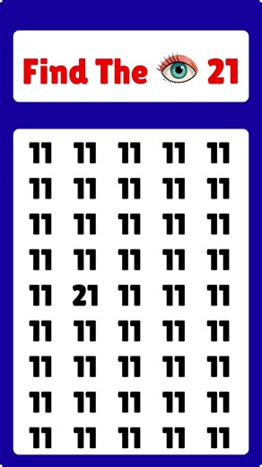 Try to find the different number 21 with in 6 second's