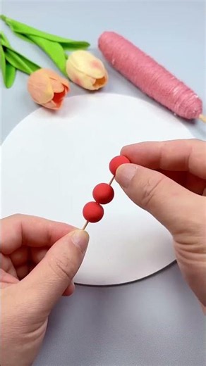 DIY candied haws with clay ~ Do you want to eat it_#diy #craft#Parent-childcraft