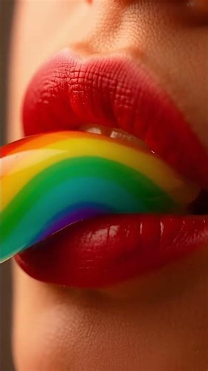 Sensual Rainbow Jelly ASMR 👄 Soft Wobble & Slow Chewing