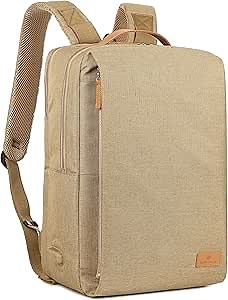 Nordace Siena Smart Backpack with USB Charging - 15.6 Inch Laptop Backpack, 19L Daily Backpack for Travel, Everyday, or Work (Khaki)
