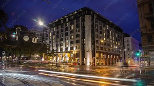 Hotel Hilton Vienna Plaza - Wien Österreich Time Lapse Night 4K