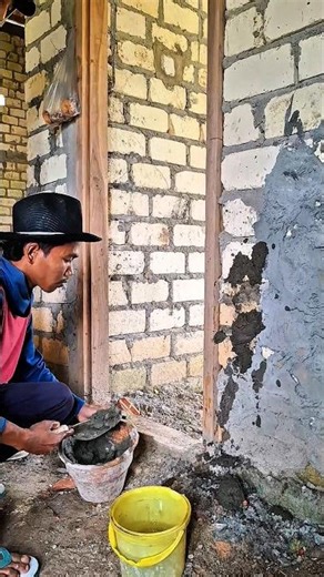 Manual Wall Plaster Repair Using Cement Mortar | Practical Masonry Method.