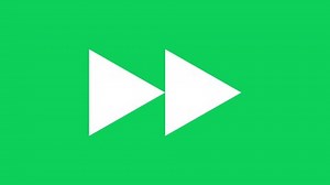 Green Screen Animation Fast Forward Sign Moving Forward. Video Speed ​​Up Icon.