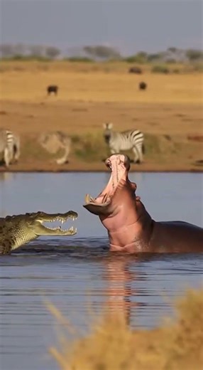 Hippo vs Alligator Fight | River Clash Between Giants