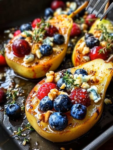 1.4K views |  Honey-Roasted Pears with Berries, Blue Cheese &...