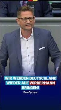 René Springer Speaks Plainly in the Bundestag! - AfD Parliamentary Group in the Bundestag