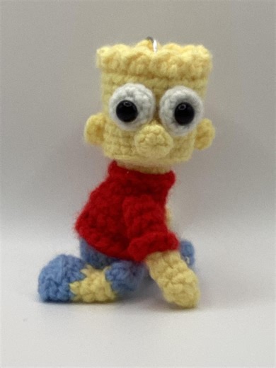 Crochet Bart Simpson Amigurumi Keychain Toy Doll Plush Doll Fridge - Etsy