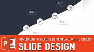 PowerPoint 4-Steps Slide Template with 2 colors - Slide Design
