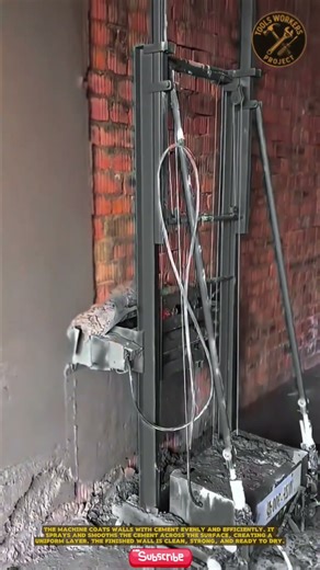 Magic tool! Super fast and neat automatic wall plaster machine #toolsworkersproject #construction